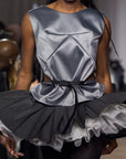 SATIN BELTED TOP