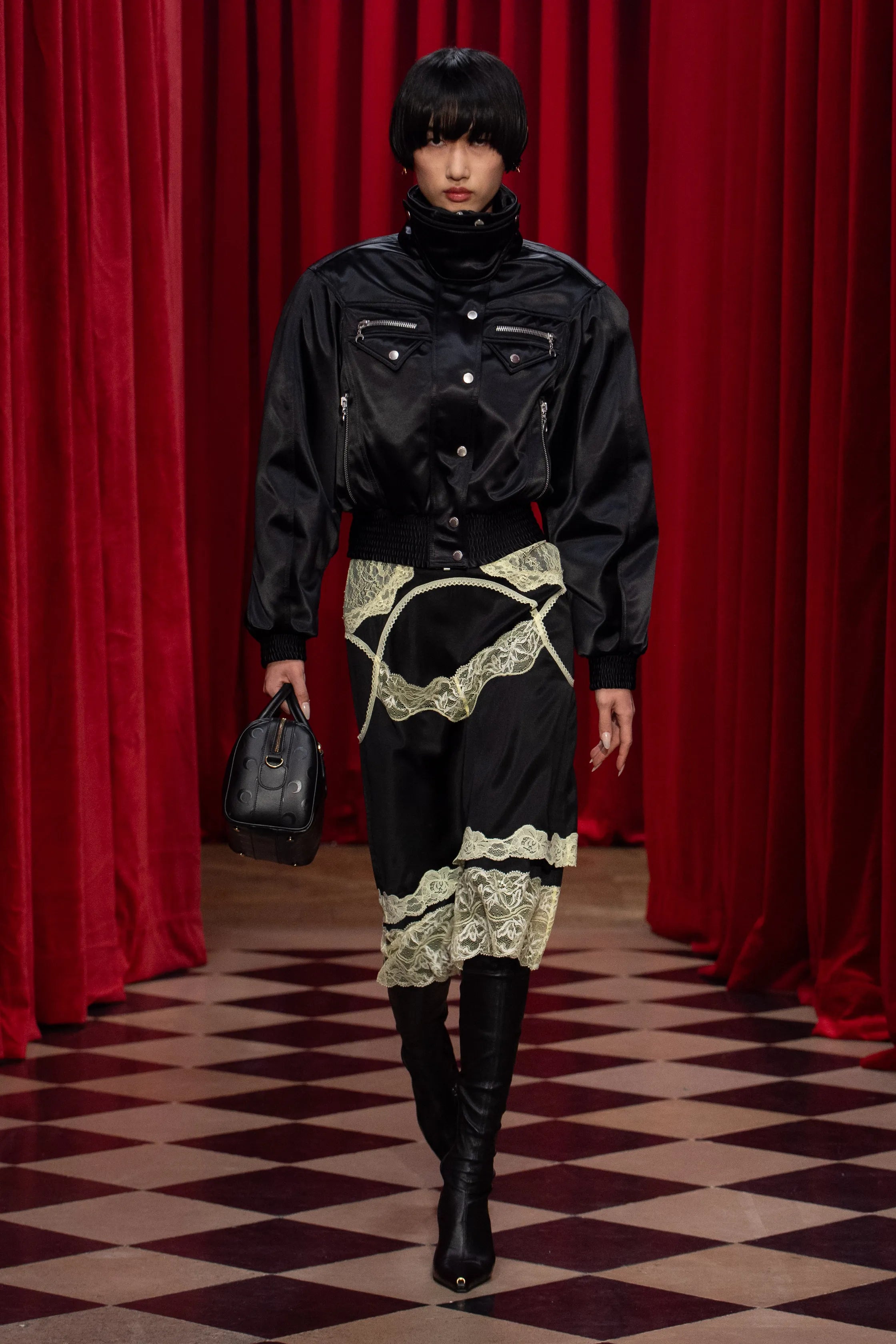 SATIN ASYMMETRICAL SKIRT