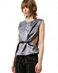SATIN BELTED TOP