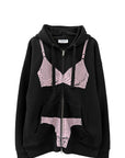 TROMPE L'OEIL ZIP HOODIE