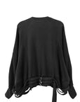 BELTED SWEATSHIRT (BLACK)