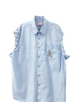 LACED SLEEVE OVERSHIRT (STRIPE)