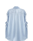 LACED SLEEVE OVERSHIRT (STRIPE)