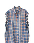 LACED SLEEVE OVERSHIRT (CHECK)