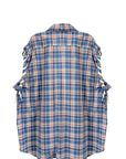 LACED SLEEVE OVERSHIRT (CHECK)