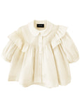 CROPPED RUFFLE FRILL SHIRT