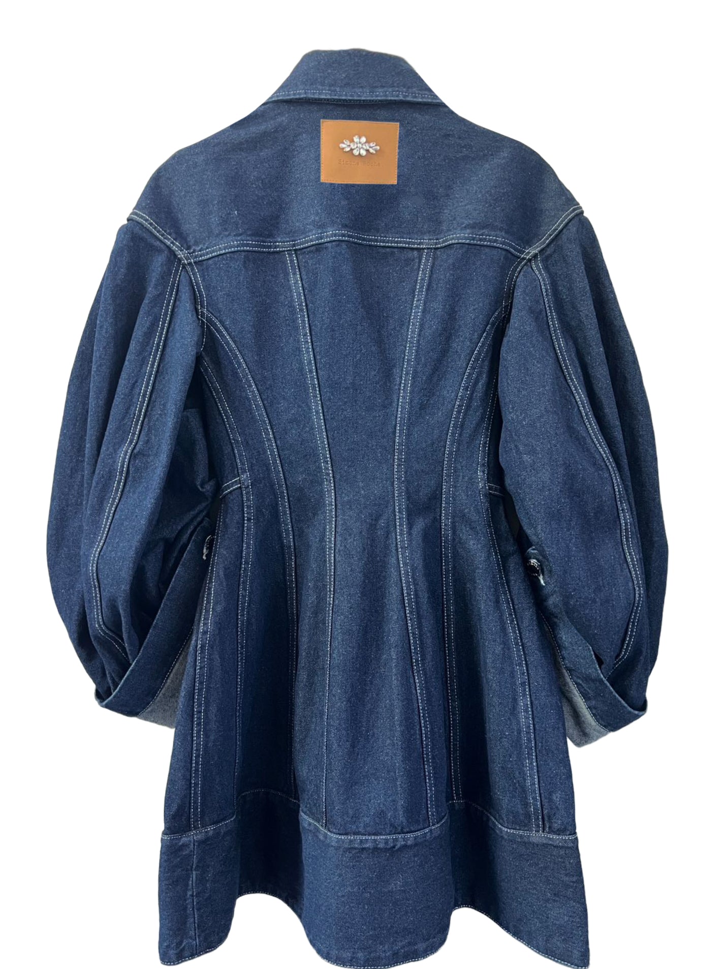 EMBELLISHED SCULPTED DENIM COAT