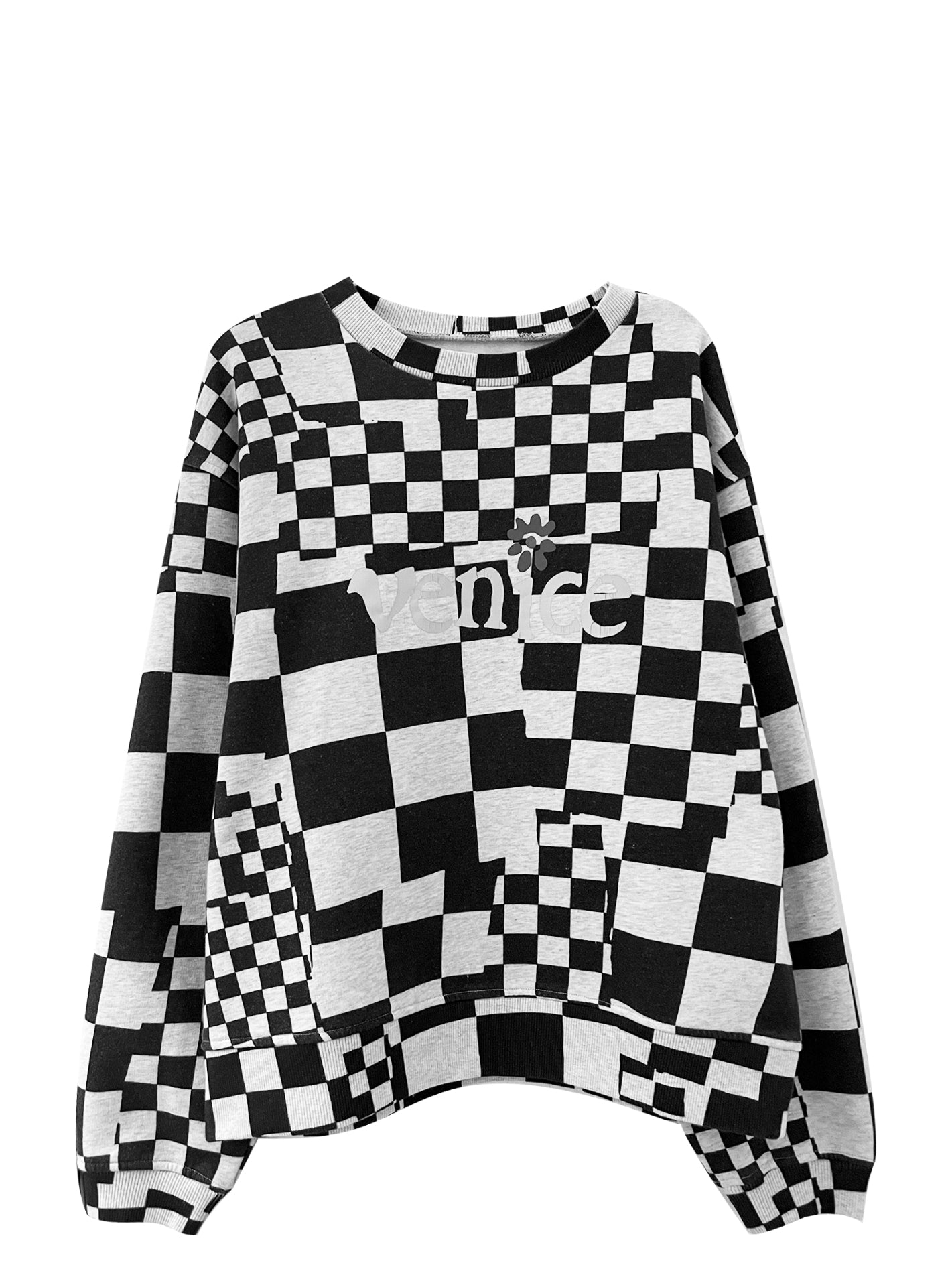 Checkered sleeve sweatshirt online