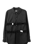 CUT-OUT RUFFLE SHIRT