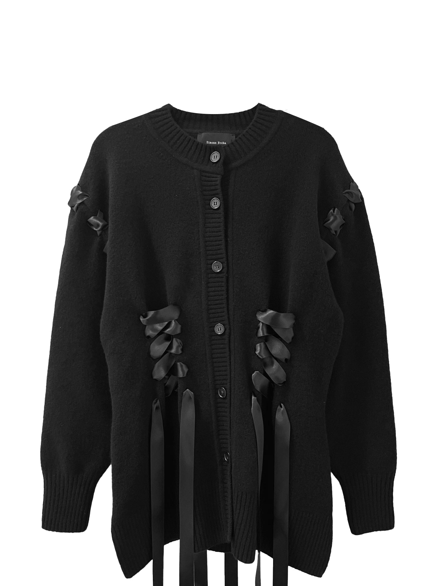 SCULPTED RIBBON CORSET CARDIGAN