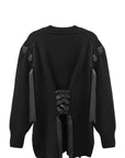 SCULPTED RIBBON CORSET CARDIGAN