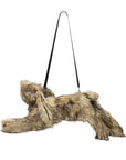 FAUX FUR HARE CROSSBODY BAG (BROWN)