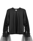 TULLE SLEEVE T-SHIRT