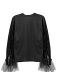 TULLE SLEEVE T-SHIRT
