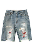 MONROE REPAIR DENIM SHORTS (FLORAL)