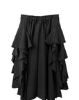 PLEATED RUFFLE SKIRT