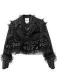 RUFFLE CROPPED BLAZER