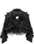 RUFFLE CROPPED BLAZER