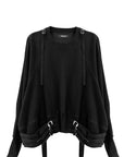 BELTED SWEATSHIRT (BLACK)