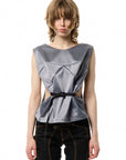 SATIN BELTED TOP
