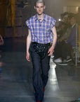 LACED SLEEVE OVERSHIRT (CHECK)