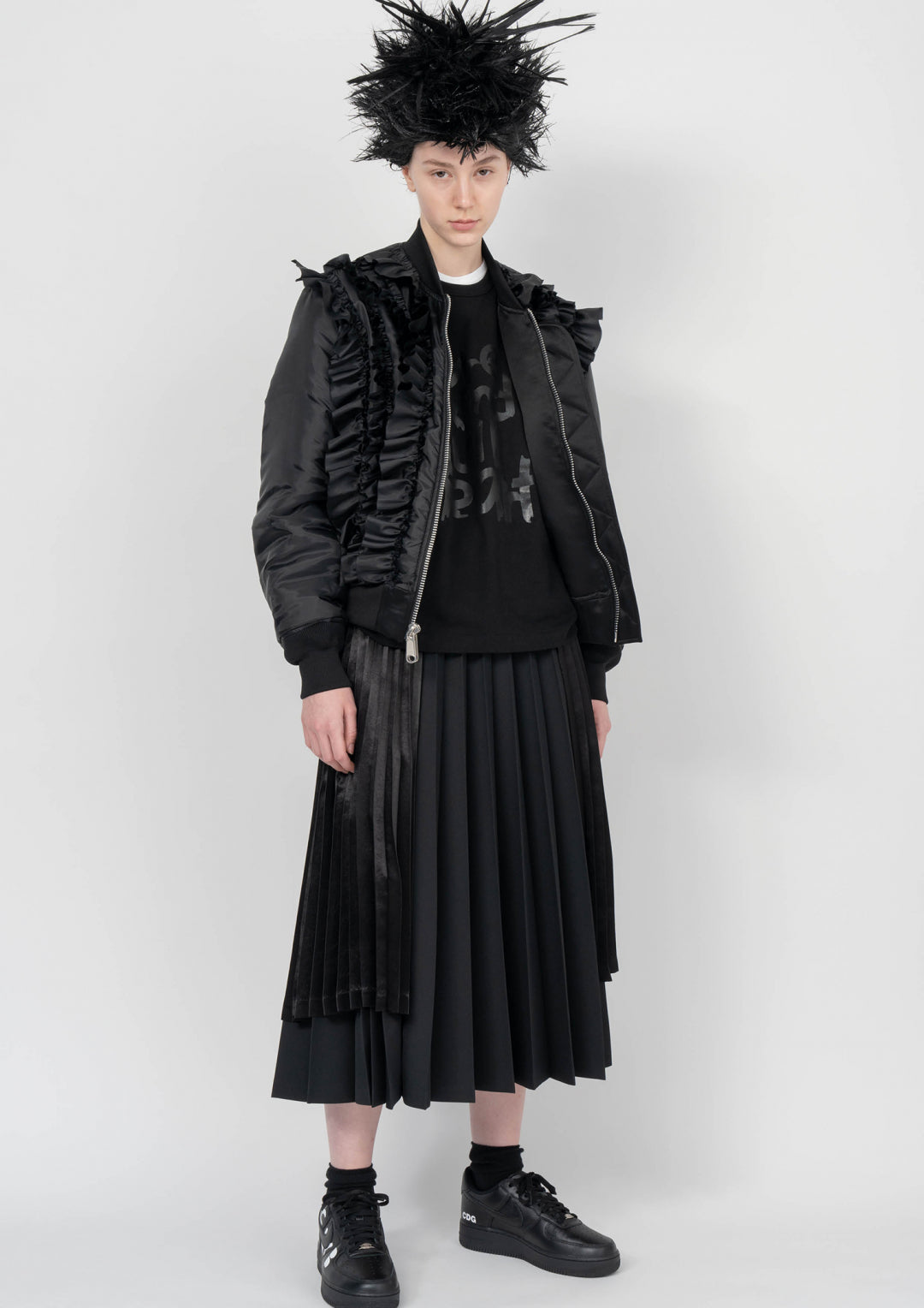 関送込 Raw-edge Pleated Skirt PLEATED RAW EDGE SKIRT – NOLM
