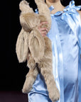 FAUX FUR HARE CROSSBODY BAG (BROWN)
