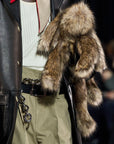 FAUX FUR HARE CROSSBODY BAG (BROWN)