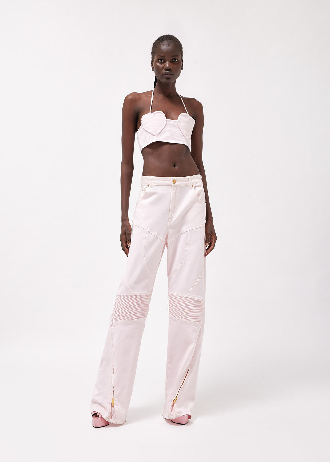 BANDEAU TOP WITH HEARTS AND RHINESTONES