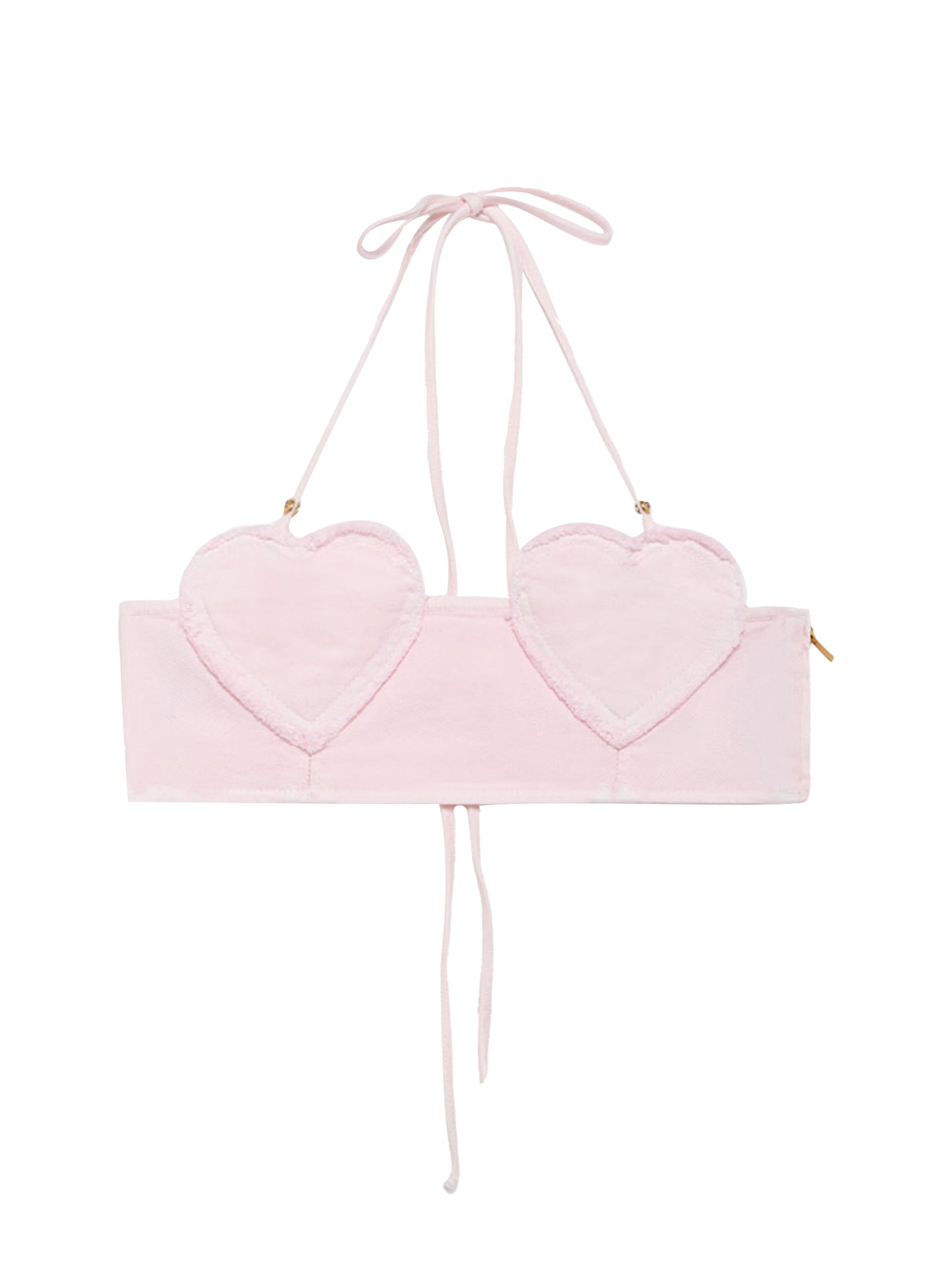 BANDEAU TOP WITH HEARTS AND RHINESTONES