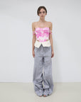 OFF SHOULDER DETAILED CORSET (TIE DYE PINK)