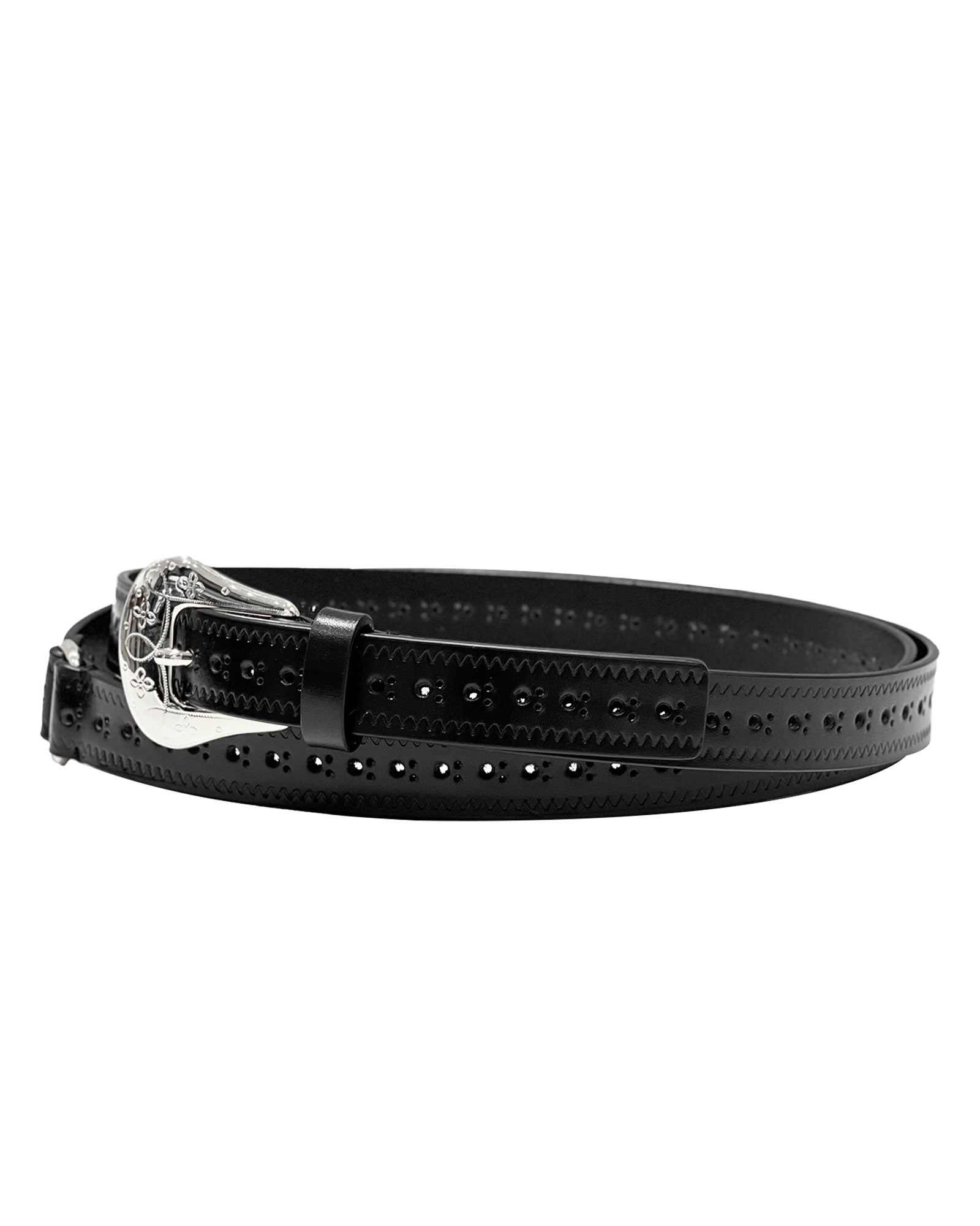 BROGUE BELT (SILVER)