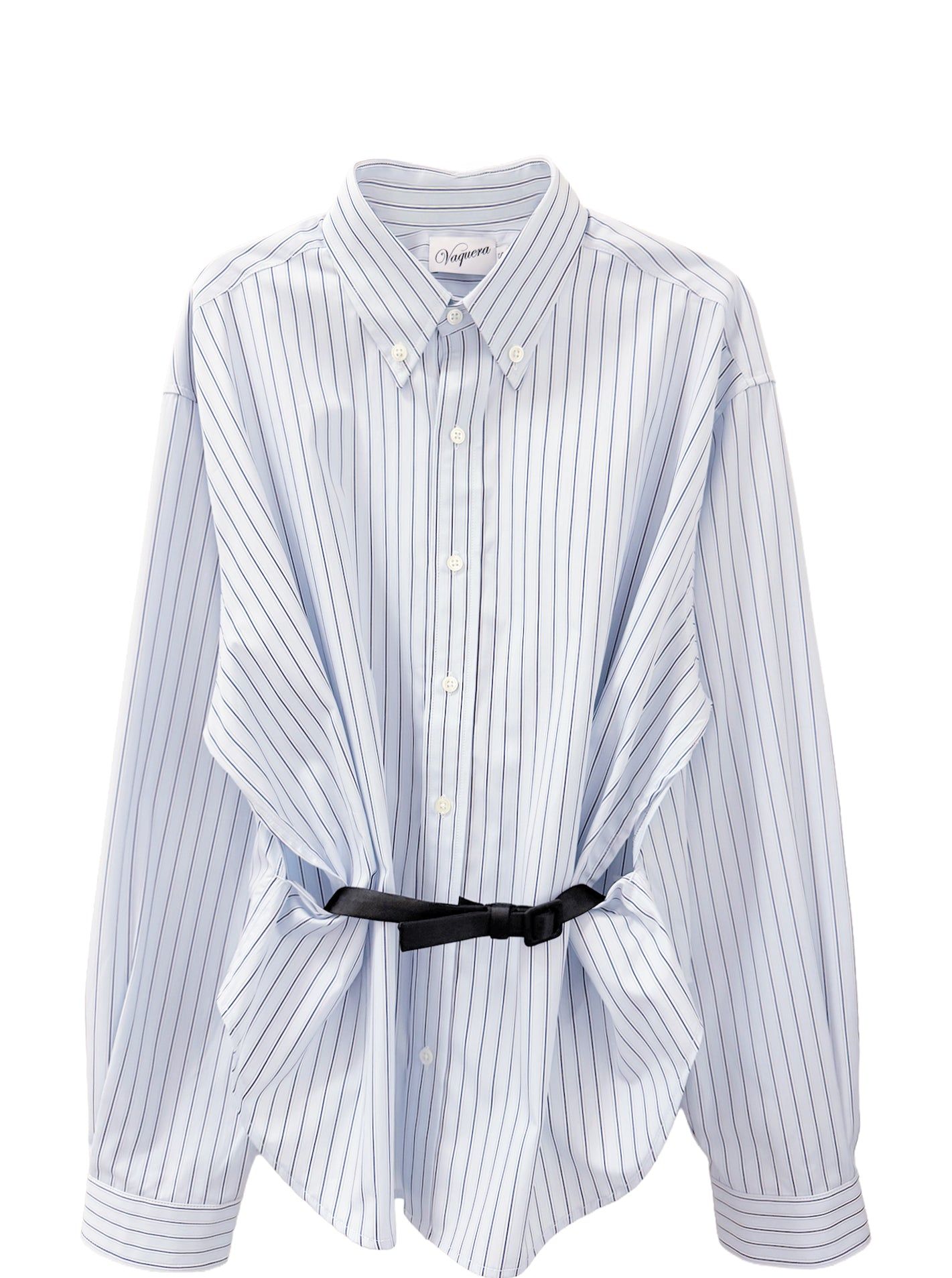 BELTED BUTTON DOWN SHIRT