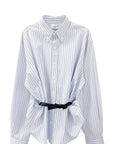 BELTED BUTTON DOWN SHIRT