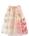 PATCHWORK FLOUNCE SKIRT