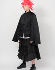 SATIN PLEATED RUFFLE SKIRT