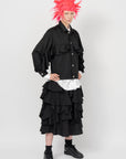 PLEATED RUFFLE SKIRT