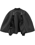 ZIPPED RUFFLE BOMBER CAPE