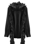 RUFFLE SCARF SHIRT (BLACK)