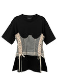 BOXY T-SHIRT W/ CORSET PANEL