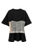 BOXY T-SHIRT W/ CORSET PANEL