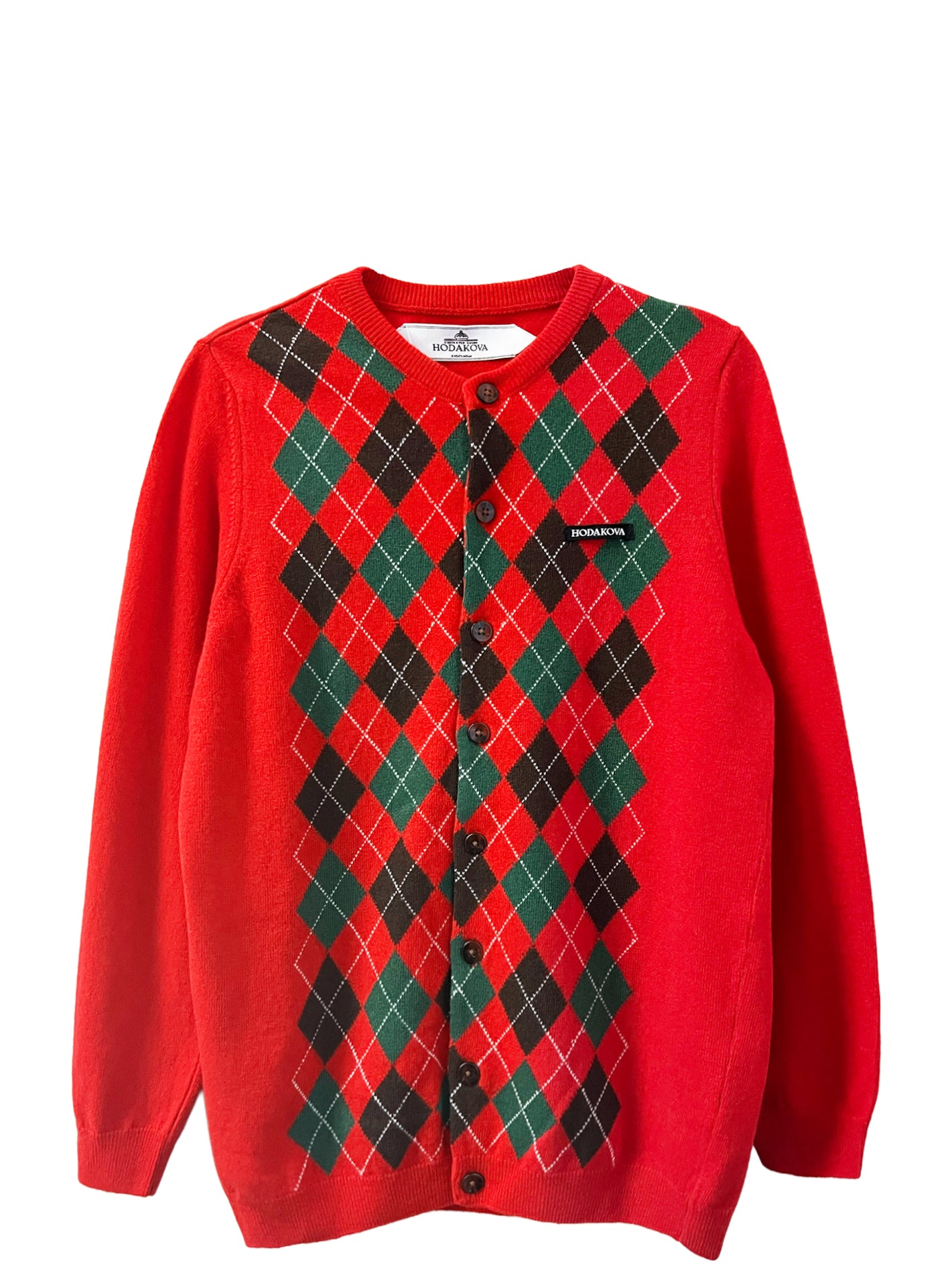 ARGYLE CARDIGAN (RED)