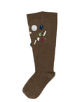 BUTTON SOCKS (BROWN)
