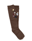 BUTTON SOCKS (BROWN)