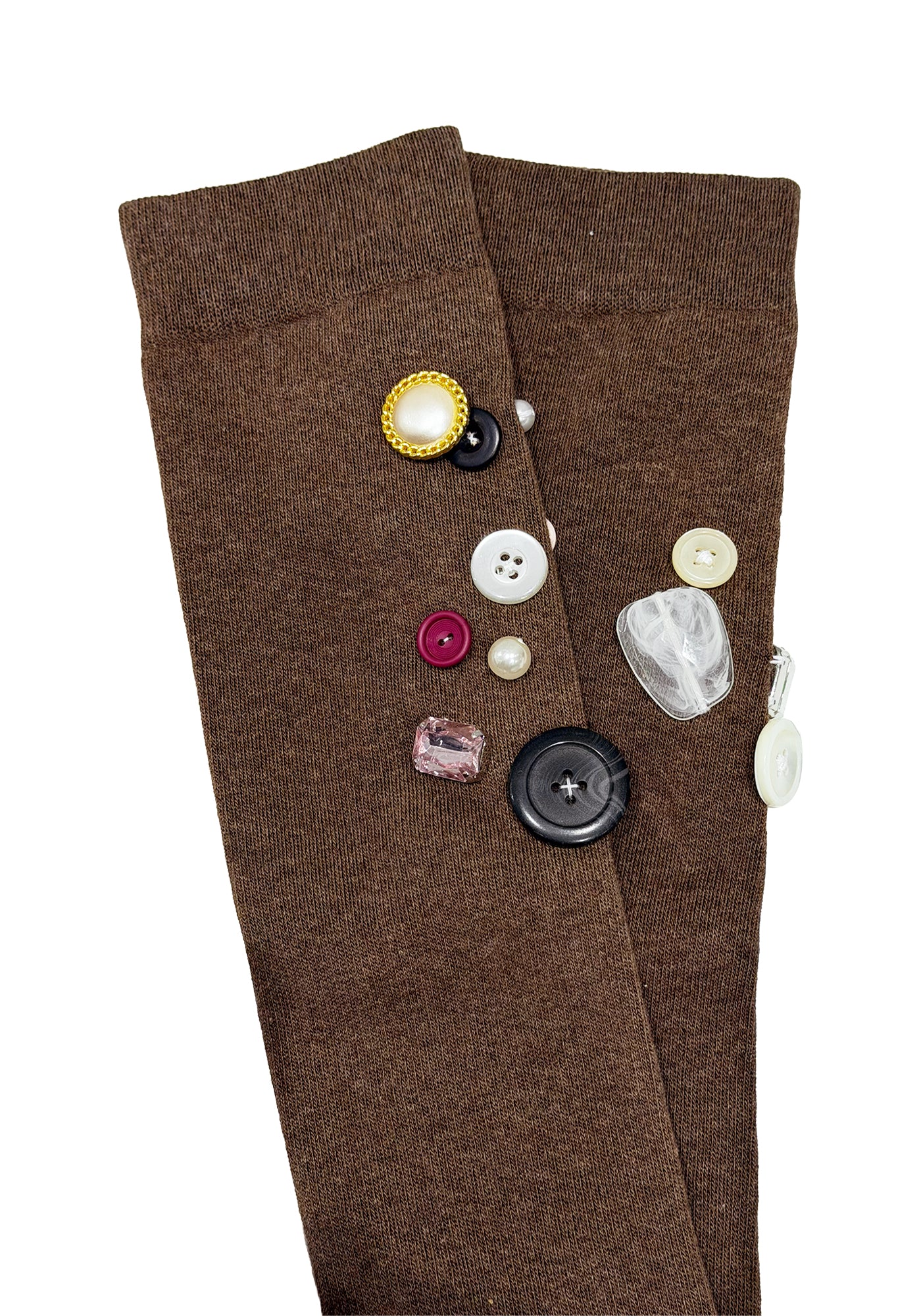BUTTON SOCKS (BROWN)