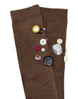 BUTTON SOCKS (BROWN)