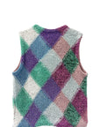 ARGYLE GLITTER BOXY VEST