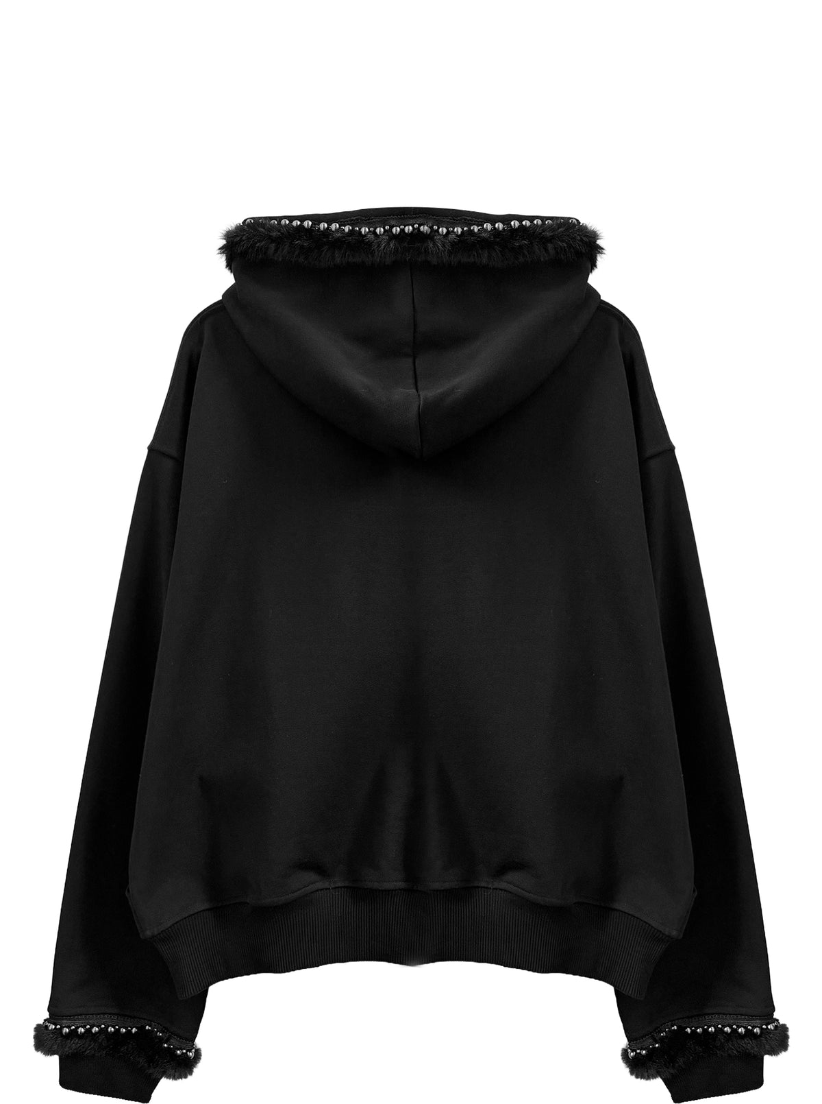 FUZZY PEARL ZIP HOODIE