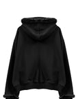 FUZZY PEARL ZIP HOODIE