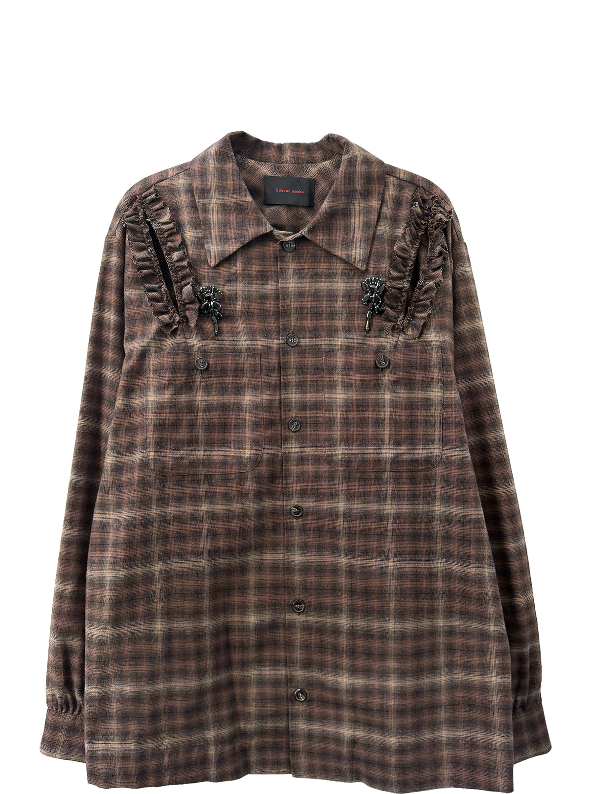 RUFFLE SLASH FLANNEL SHIRT